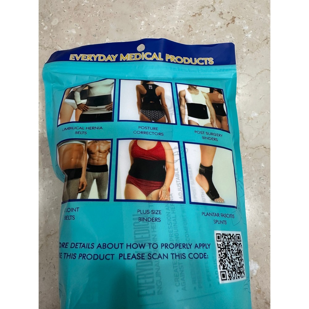 Everyday Medical Orthopedic Abdominal Binder Post Surgery Support Belt Black - Picture 3 of 3